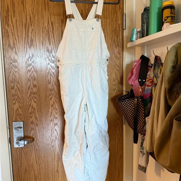 Everlane Women's Cream Canvas Overalls Size 2 - Picture 4 of 5